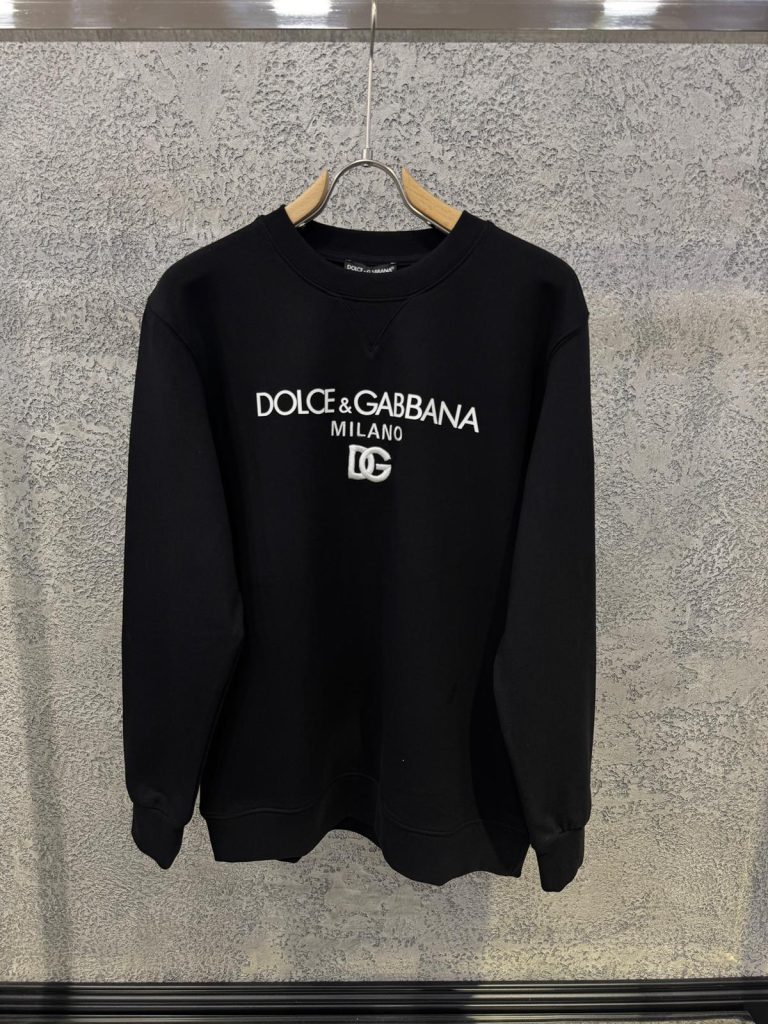 Black Dolce & Gabbana Milano jersey logo-embroidered cotton sweatshirt