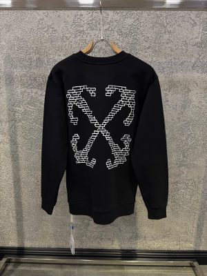Black Off-White brick arrow graphic print cotton sweatshirt