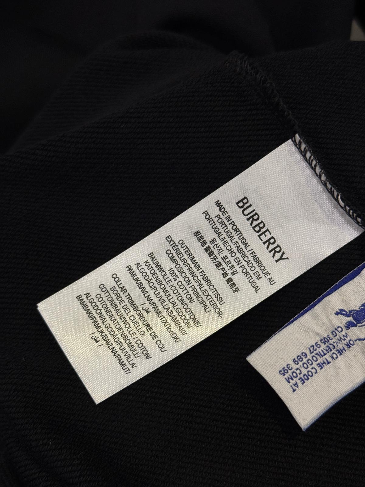 Black Burberry sleeves check trim cotton sweatshirt - Image 4