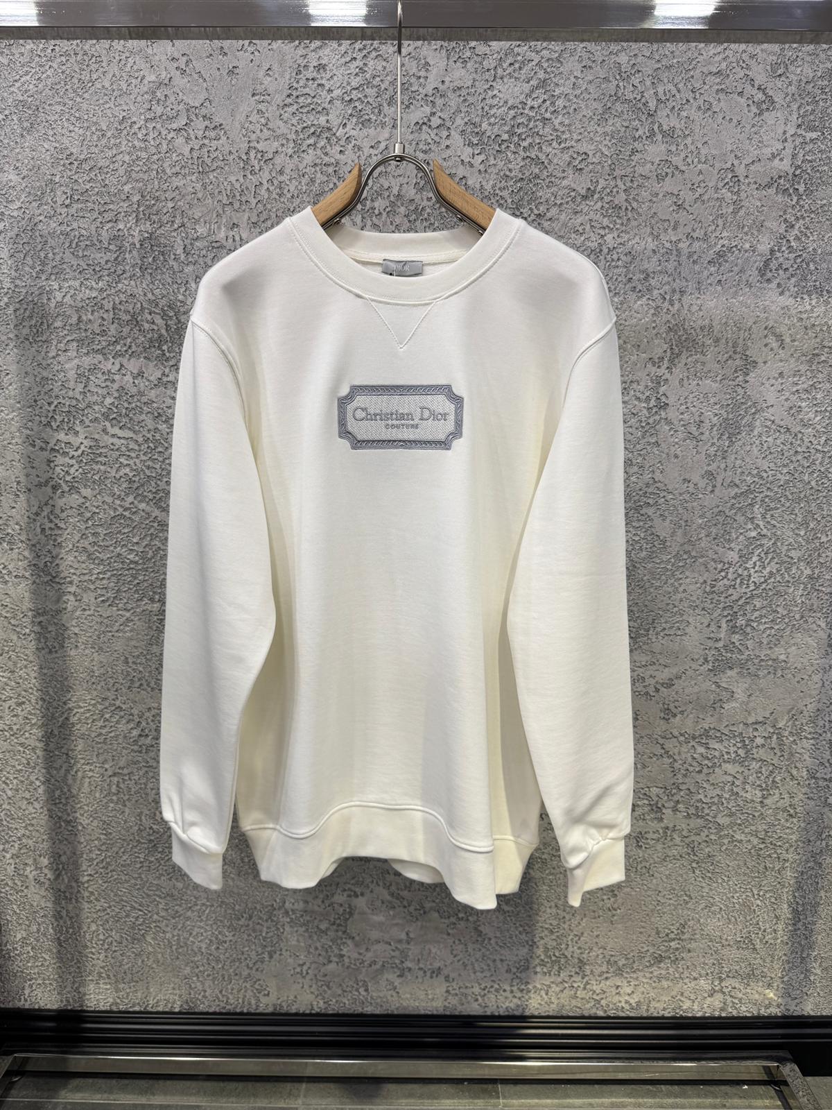 White dior christian dior couture jersey cotton sweatshirt