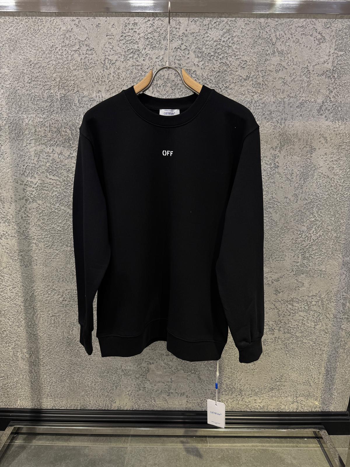 Black Off-White brick arrow graphic print cotton sweatshirt - Image 2