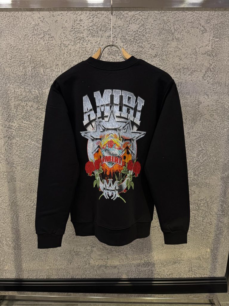 Black amiri championship os cotton sweatshirt