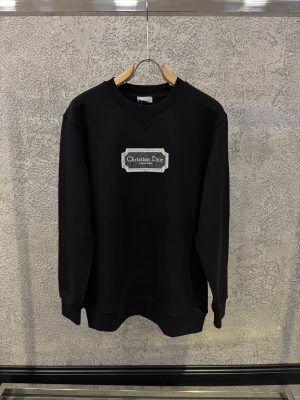 Black dior christian dior couture jersey cotton sweatshirt