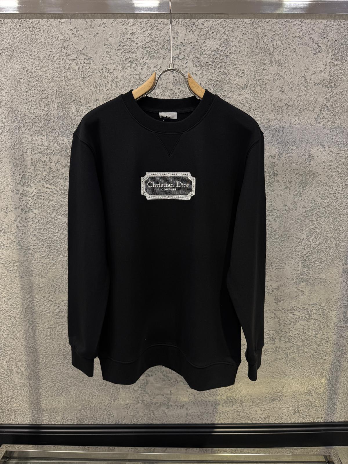 Black dior christian dior couture jersey cotton sweatshirt