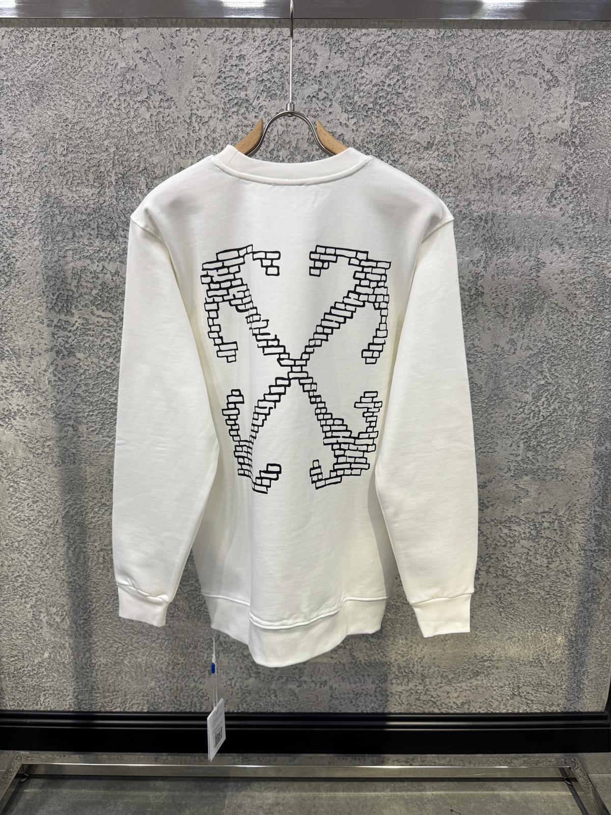 White Off-White brick arrow graphic print cotton sweatshirt