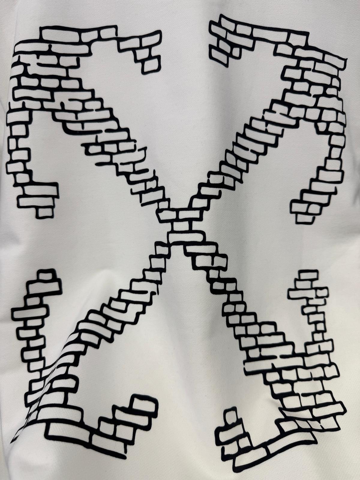 White Off-White brick arrow graphic print cotton sweatshirt - Image 3