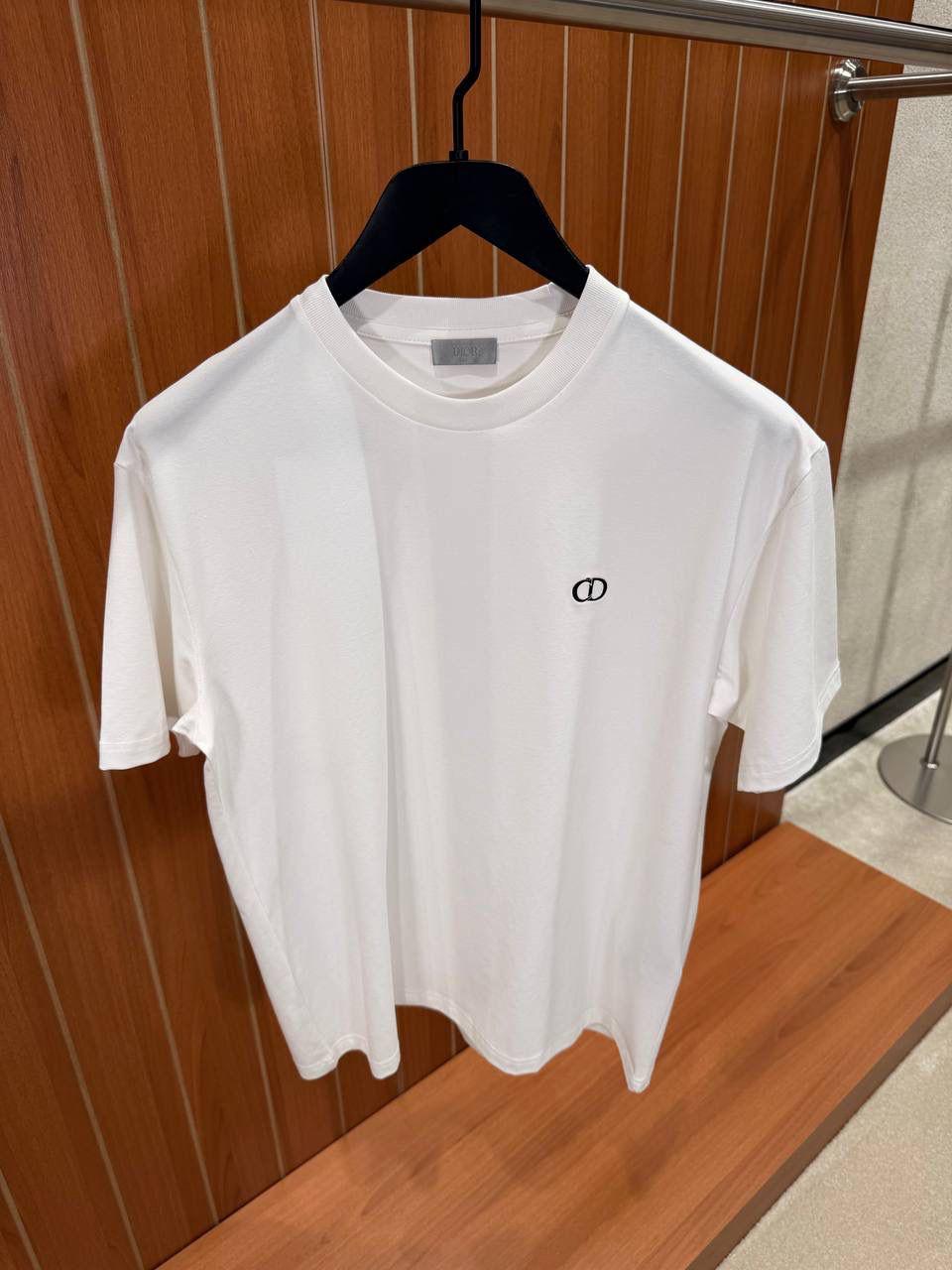 White Dior CD icon fitted silhouette cotton tee - Image 3