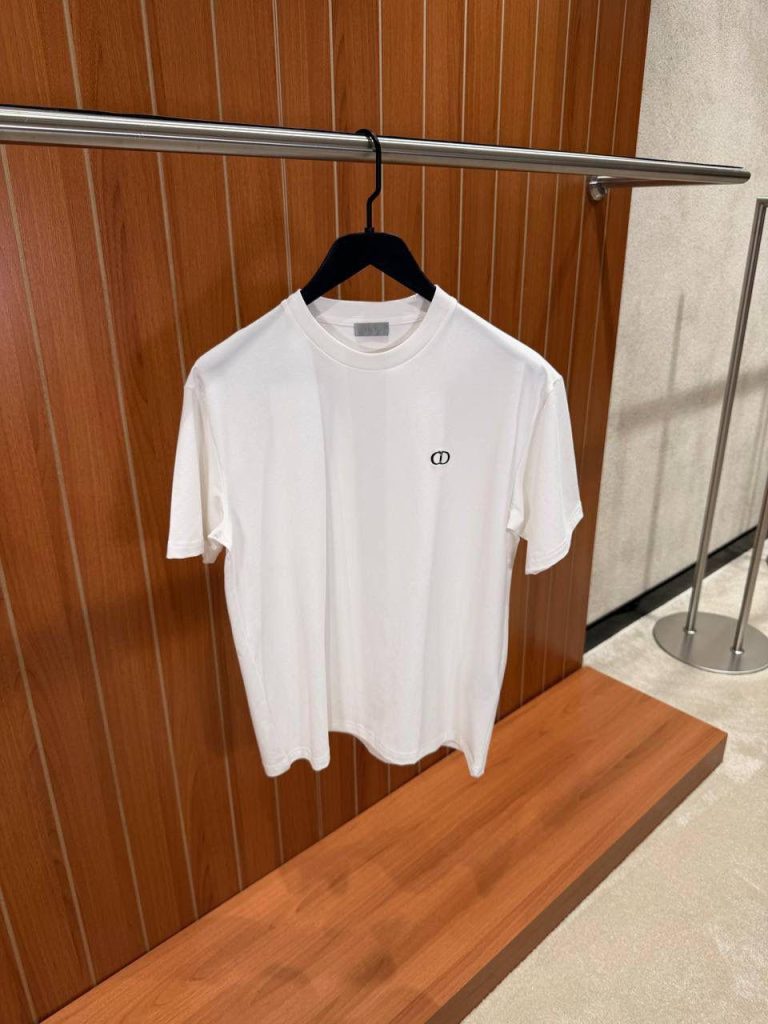 White Dior CD icon fitted silhouette cotton tee