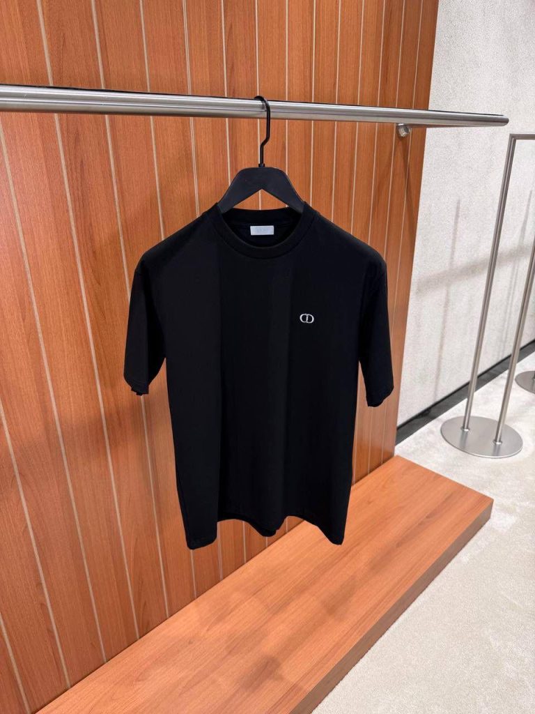 Black Dior CD icon fitted silhouette cotton tee