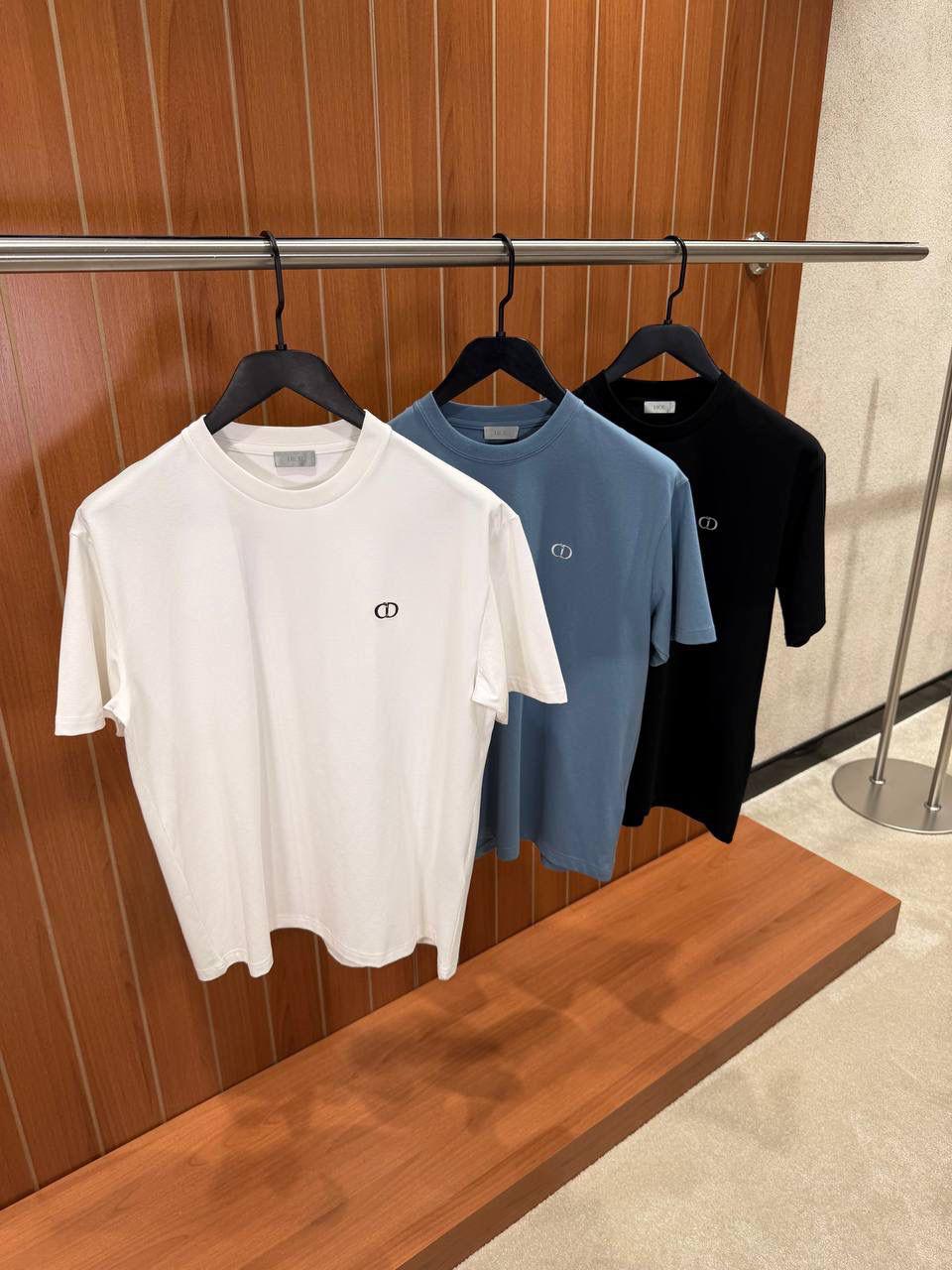 Blue Dior CD icon fitted silhouette cotton tee - Image 2