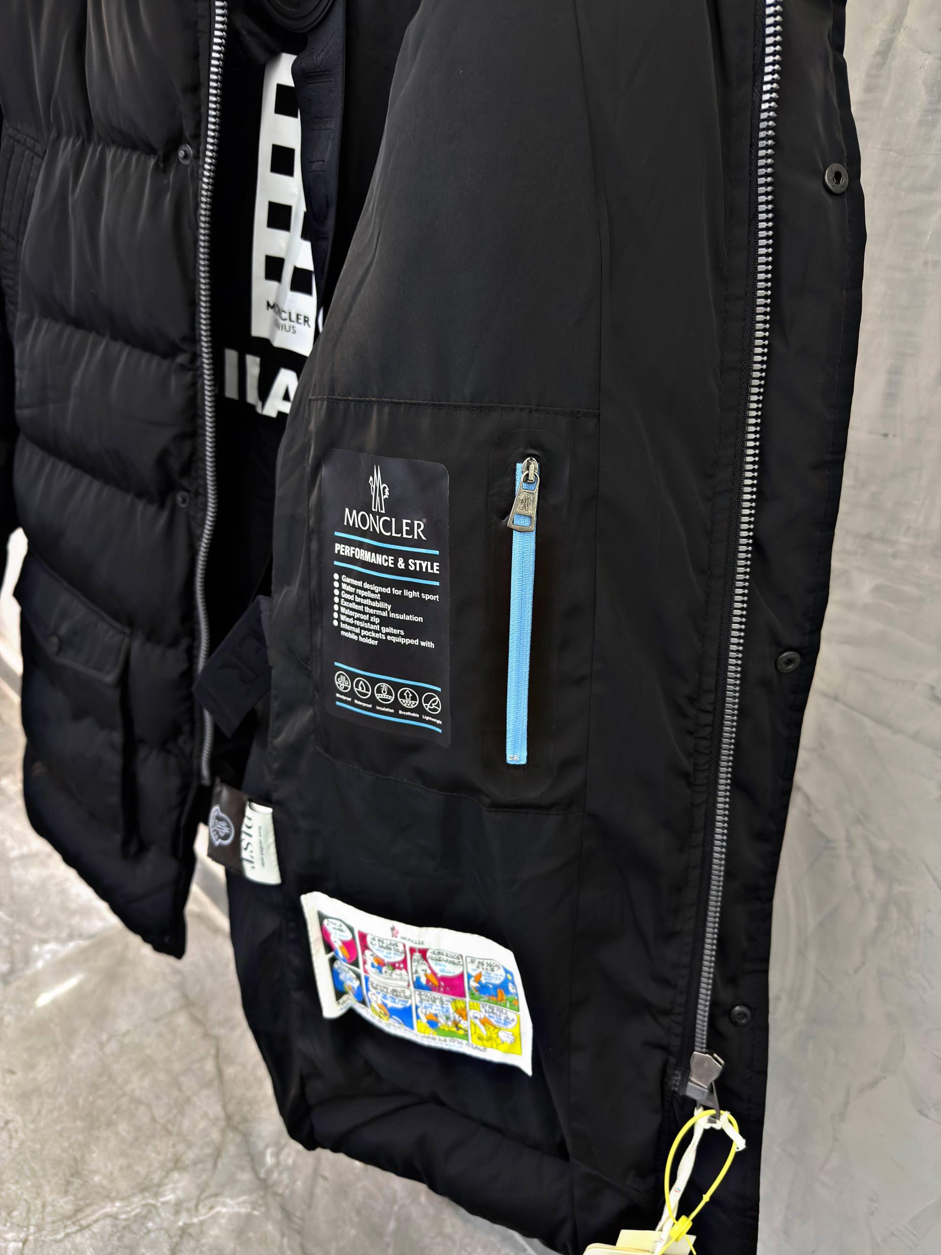 Black Moncler Cluny fur trimmed hood quilted puffer jacket - Image 12