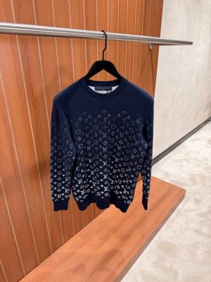 Navy LVSE monogram degrade crewneck sweatshirt