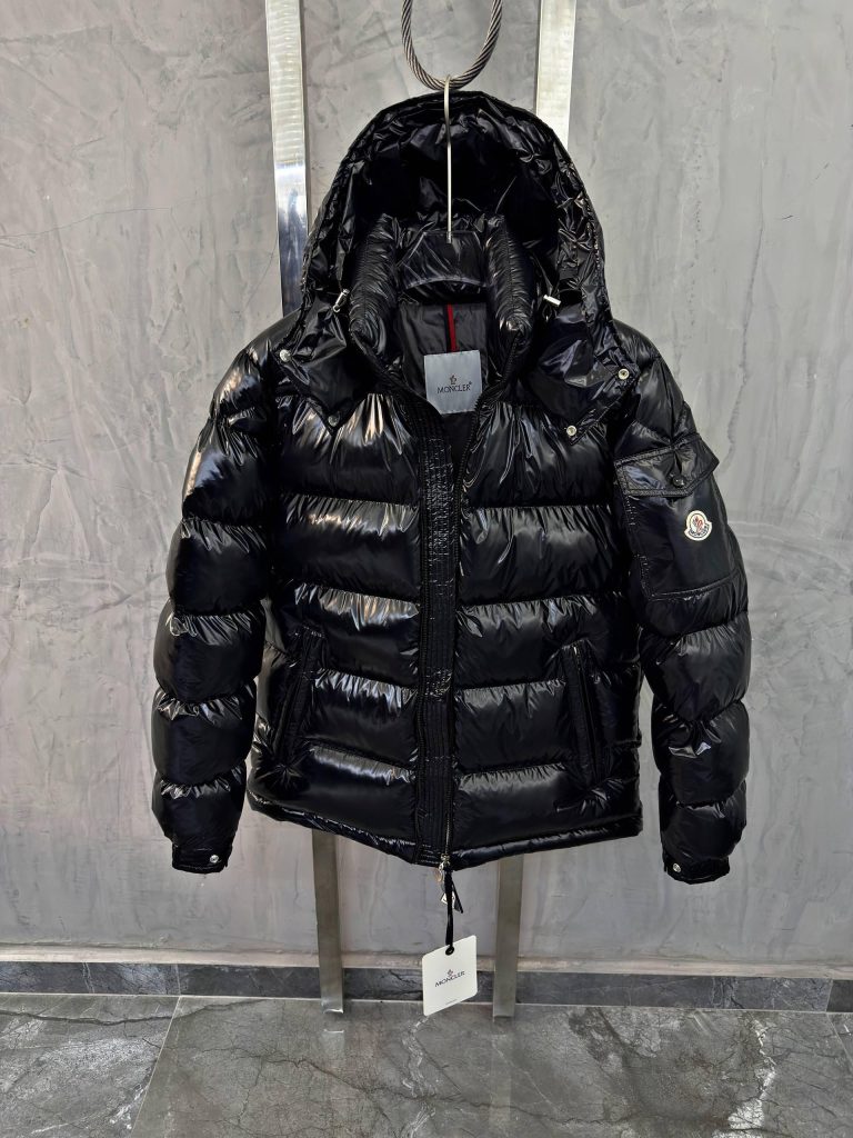 Black Moncler Maya Zip-up padded hooded jacket