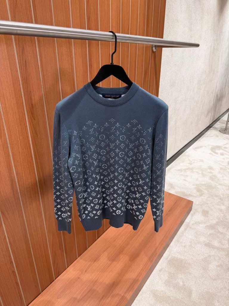 Gray LVSE monogram degrade crewneck sweatshirt