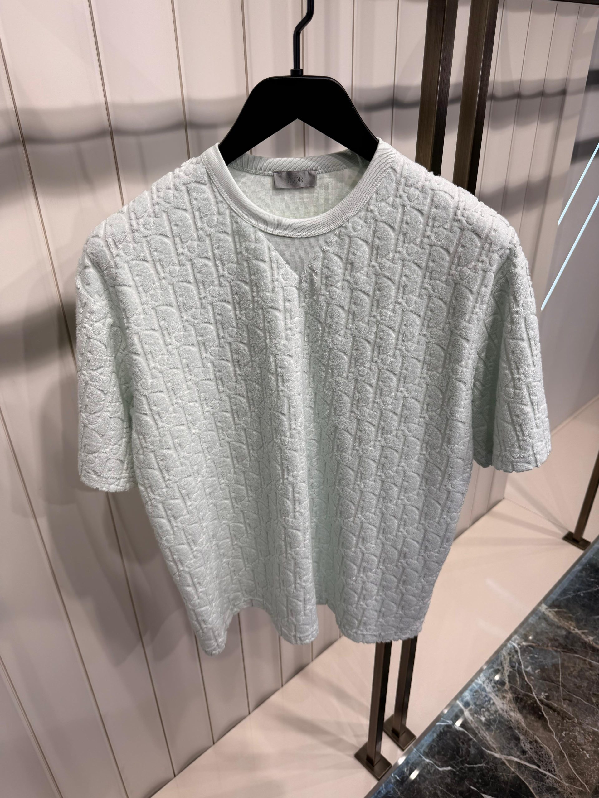 Mint Dior Terry oblique relaxed-fit jacquard cotton tee - Image 3