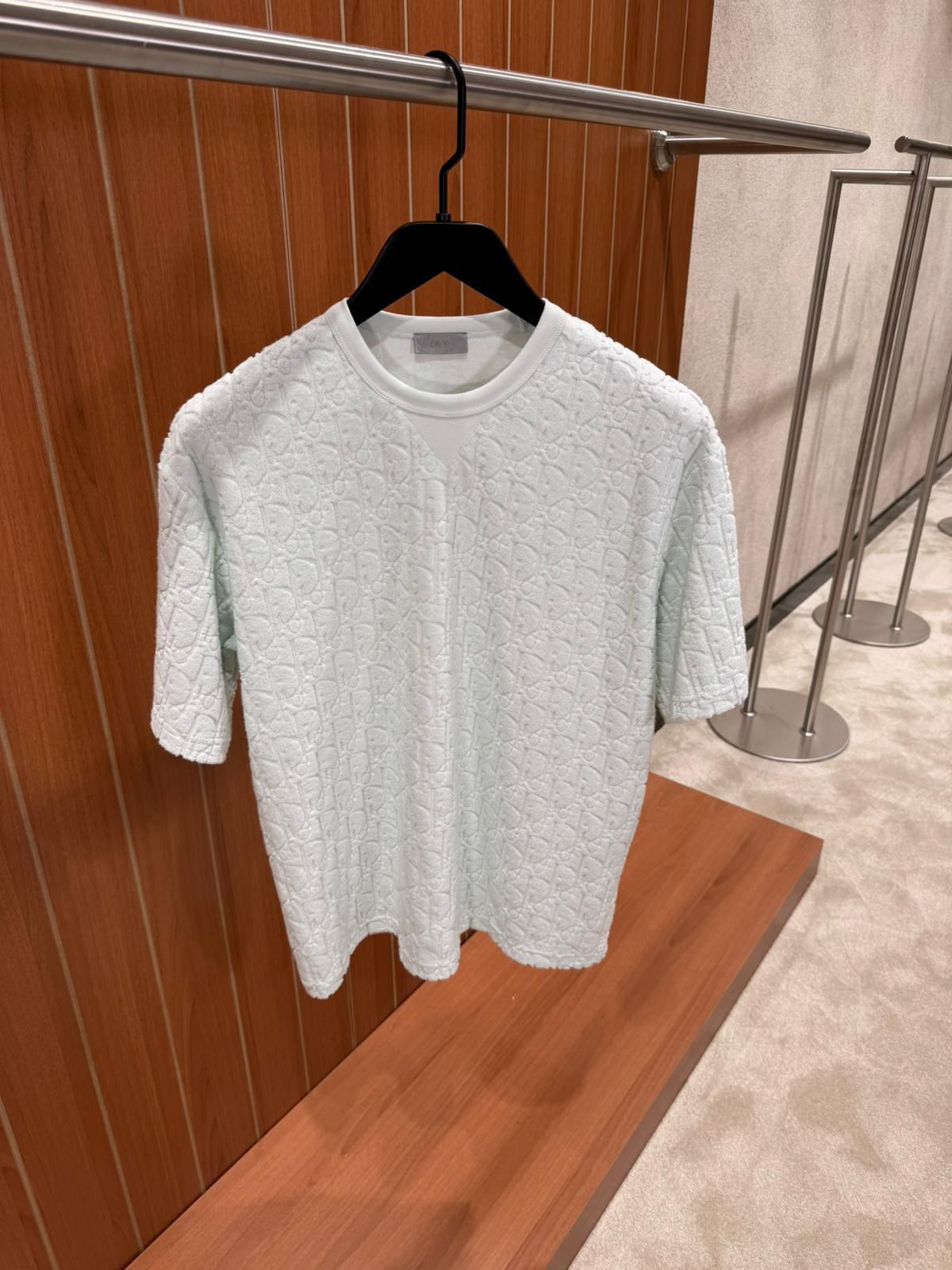 Mint Dior Terry oblique relaxed-fit jacquard cotton tee