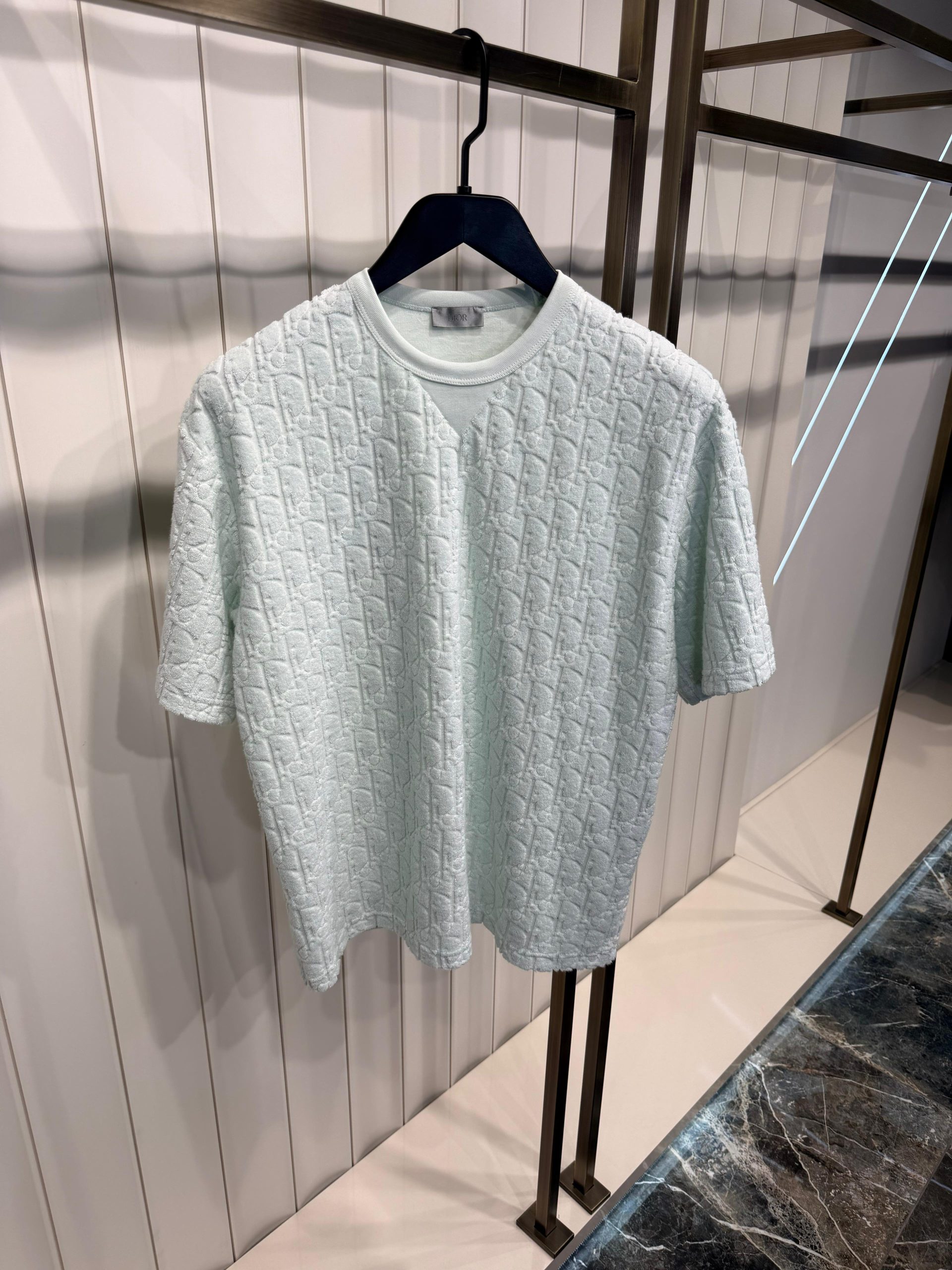 Mint Dior Terry oblique relaxed-fit jacquard cotton tee - Image 8