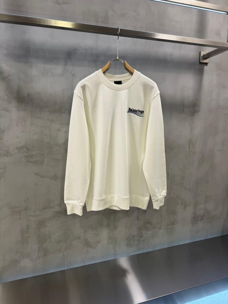Cream washed balenciaga political campaign cotton sweatshirt