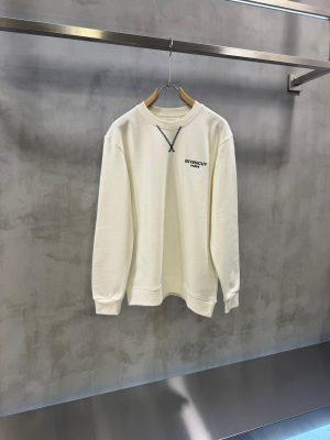 White Givenchy Paris embroidered logo cotton sweatshirt