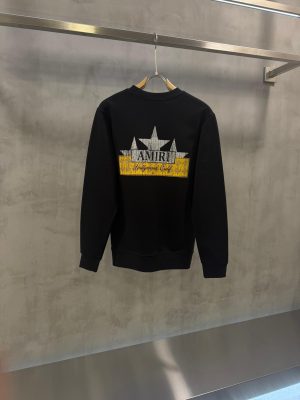 Black Amiri Hollywood distressed graphic logo cotton sweatshirt