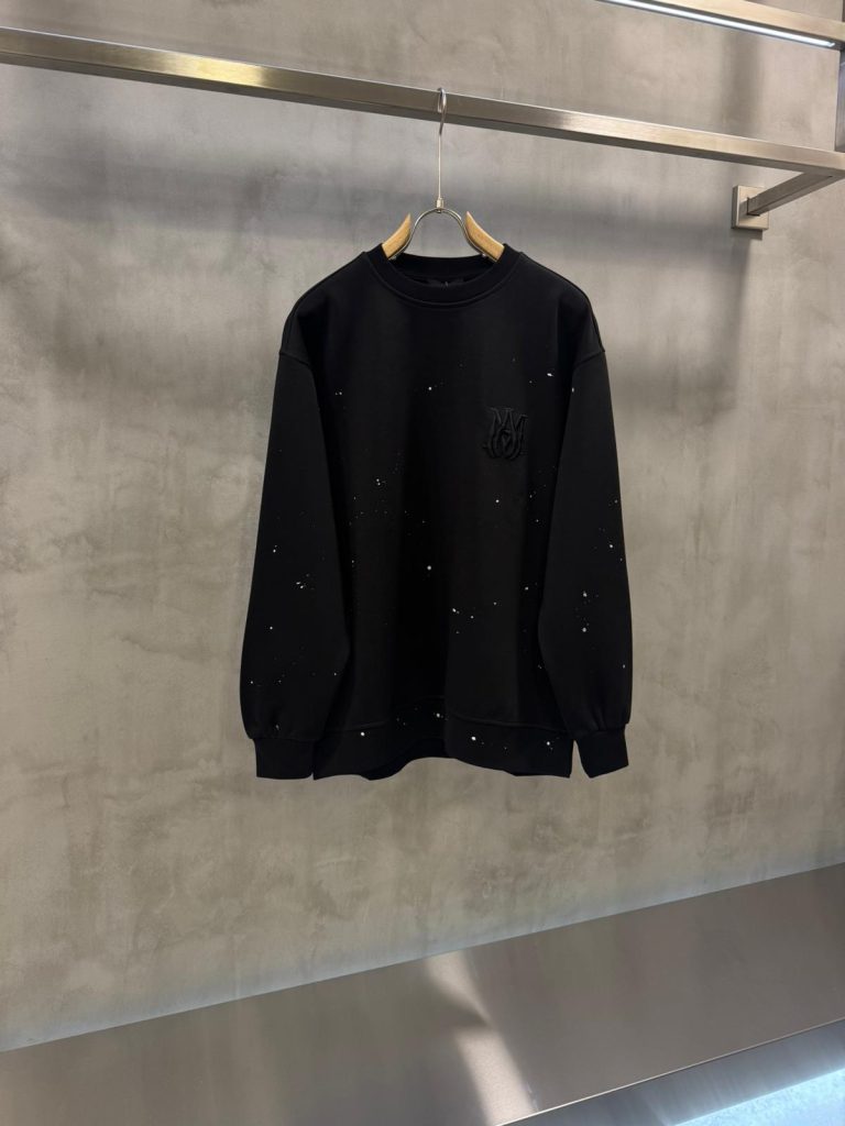 Black Amiri MA core logo spotlights crew-neck cotton sweater