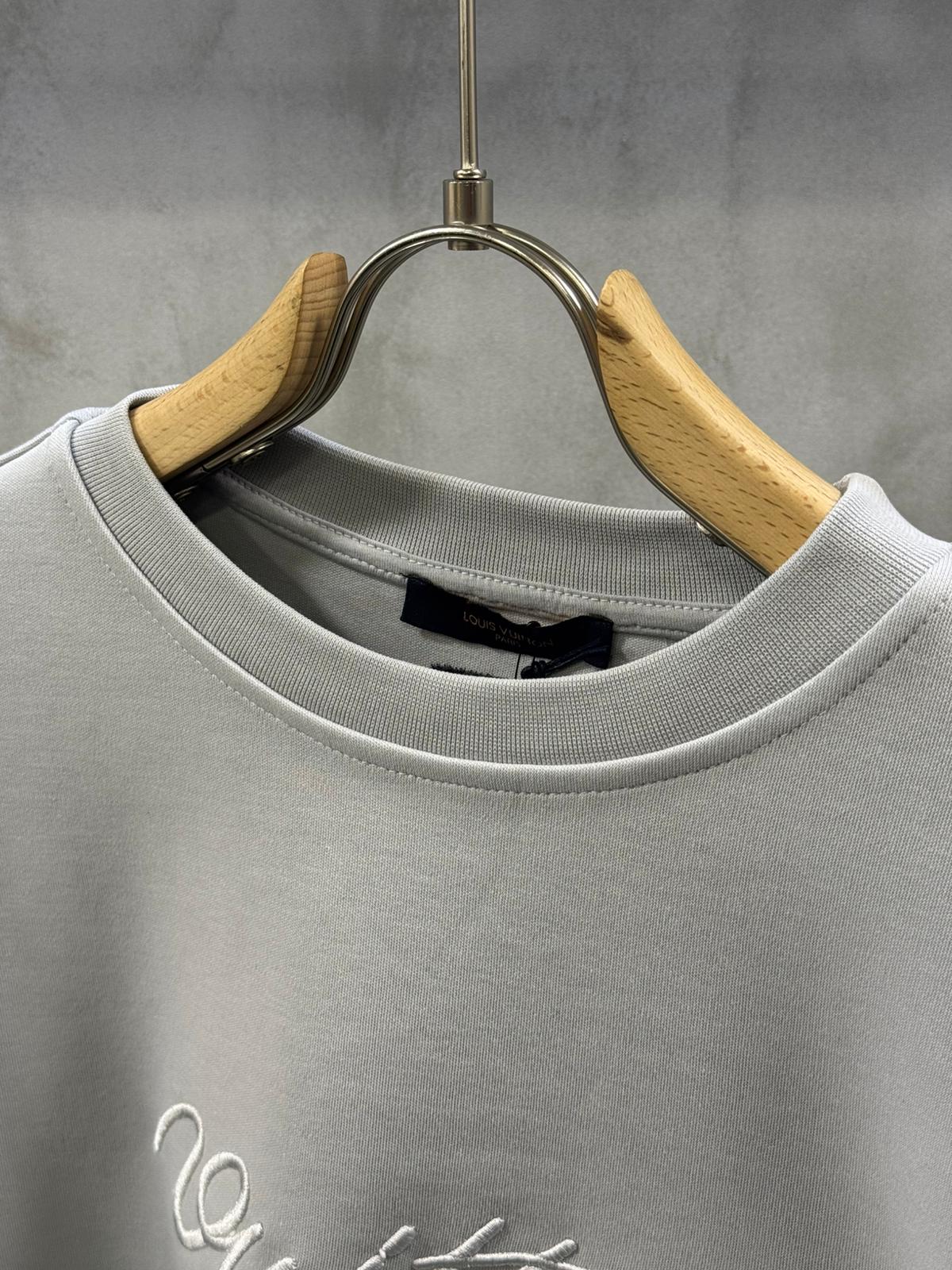 Gray Louis Vuitton Embroidered Cotton Crewneck sweatshirt - Image 3