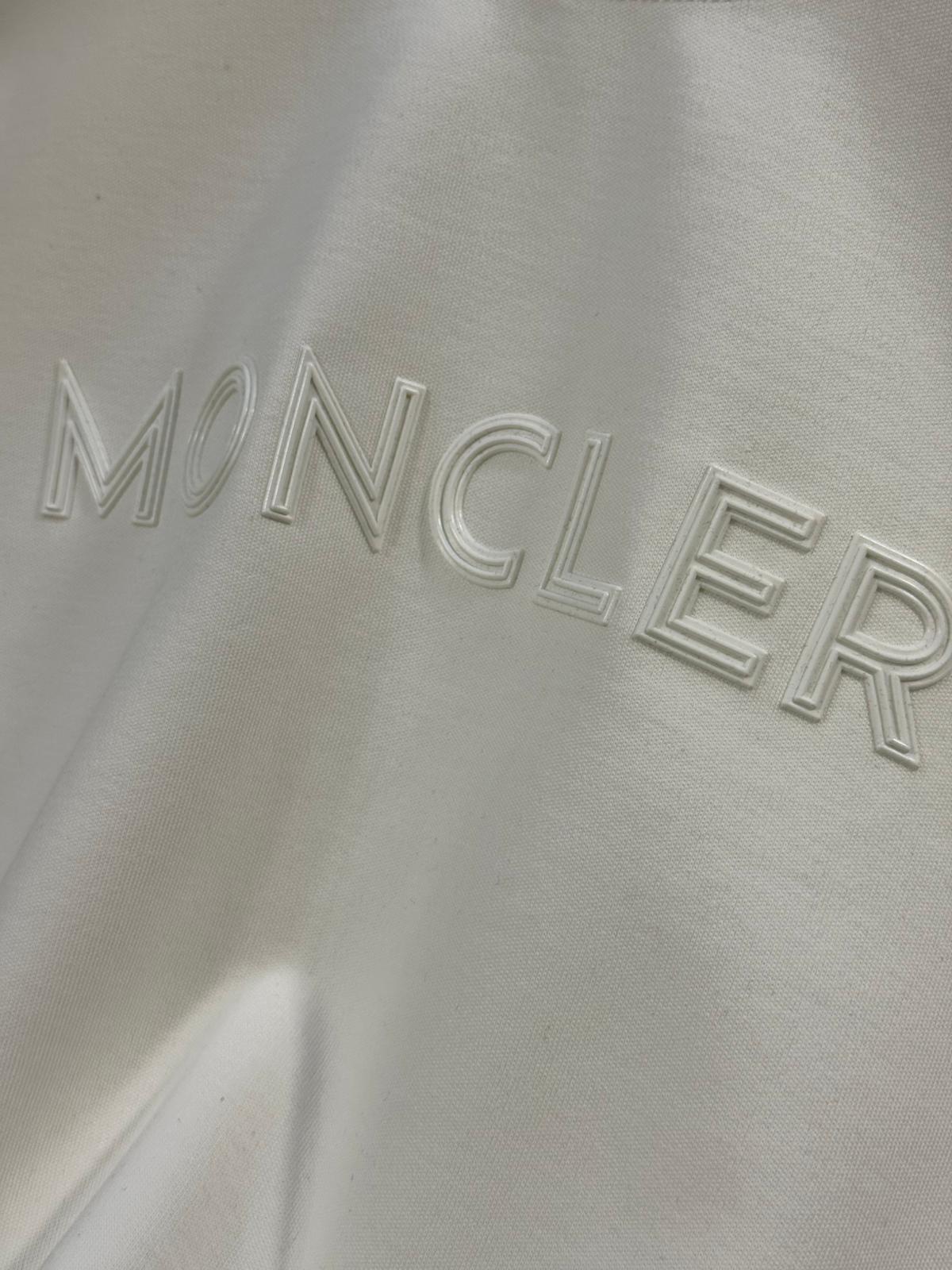 White Moncler Embroidered Tonal Logo Cotton Sweatshirt - Image 5