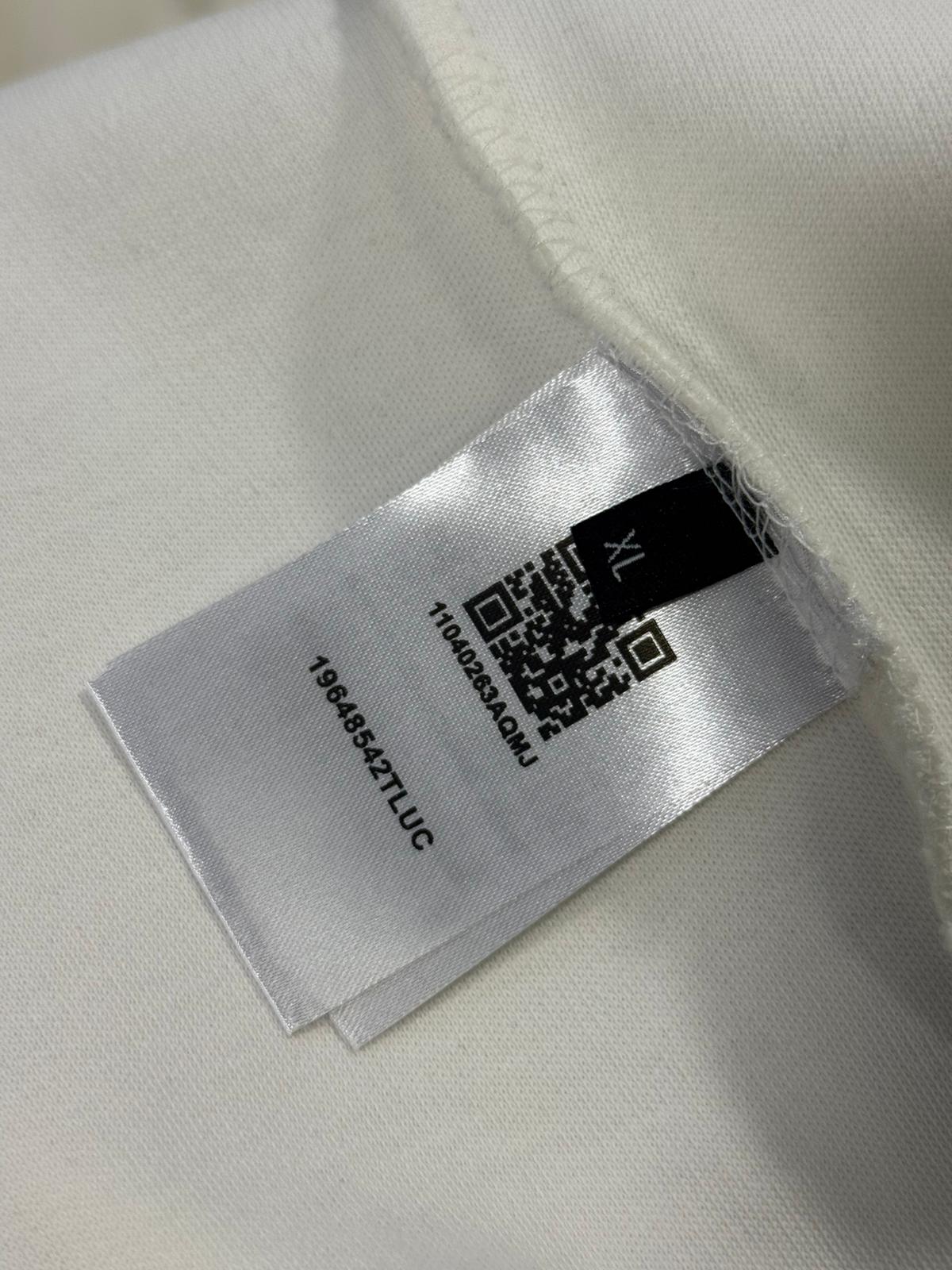 White Moncler Embroidered Tonal Logo Cotton Sweatshirt - Image 3