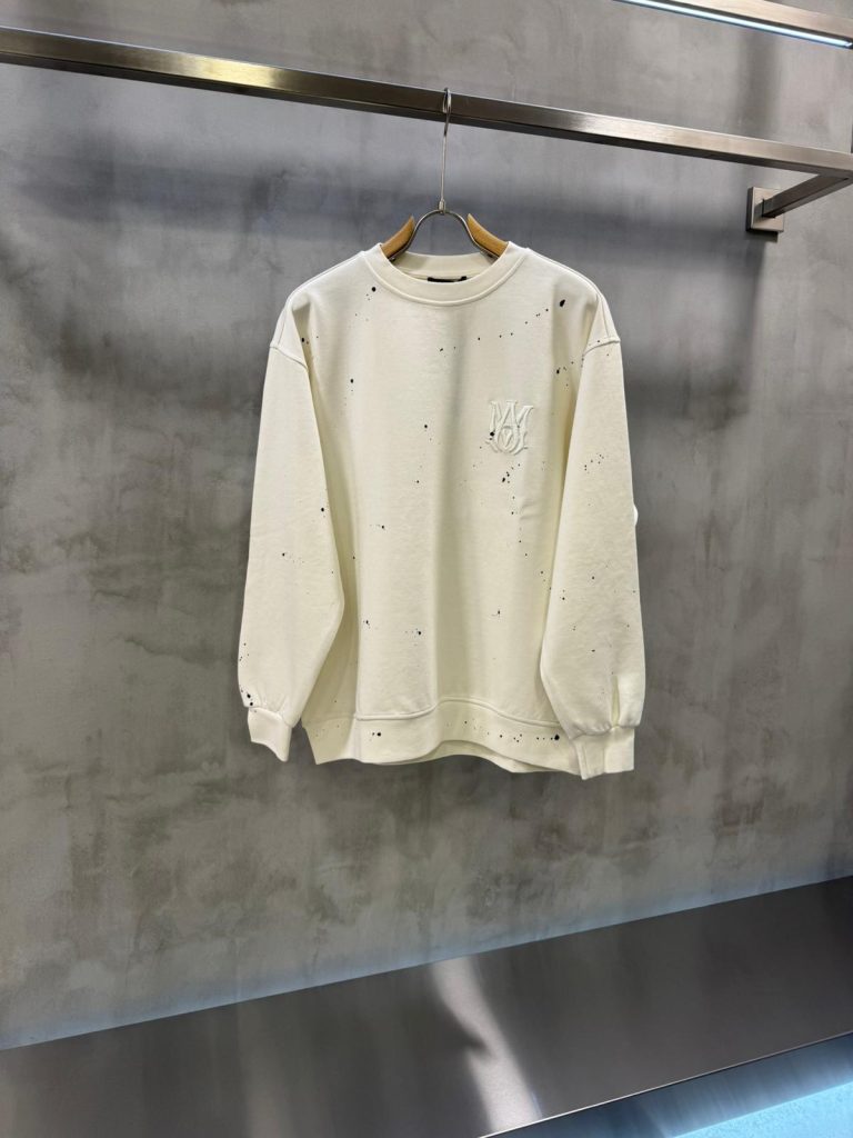White Amiri MA core logo spotlights crew-neck cotton sweater