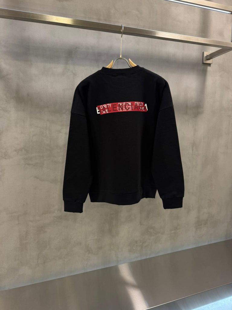 Black Balenciaga taped back oversized cotton sweatshirt