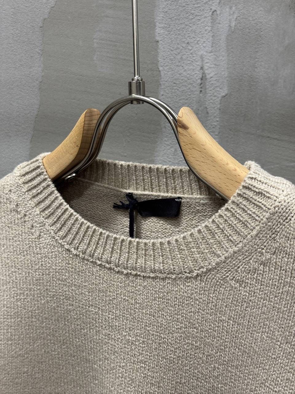 Brown Prada triangle logo tone crew-neck sweater - Image 3