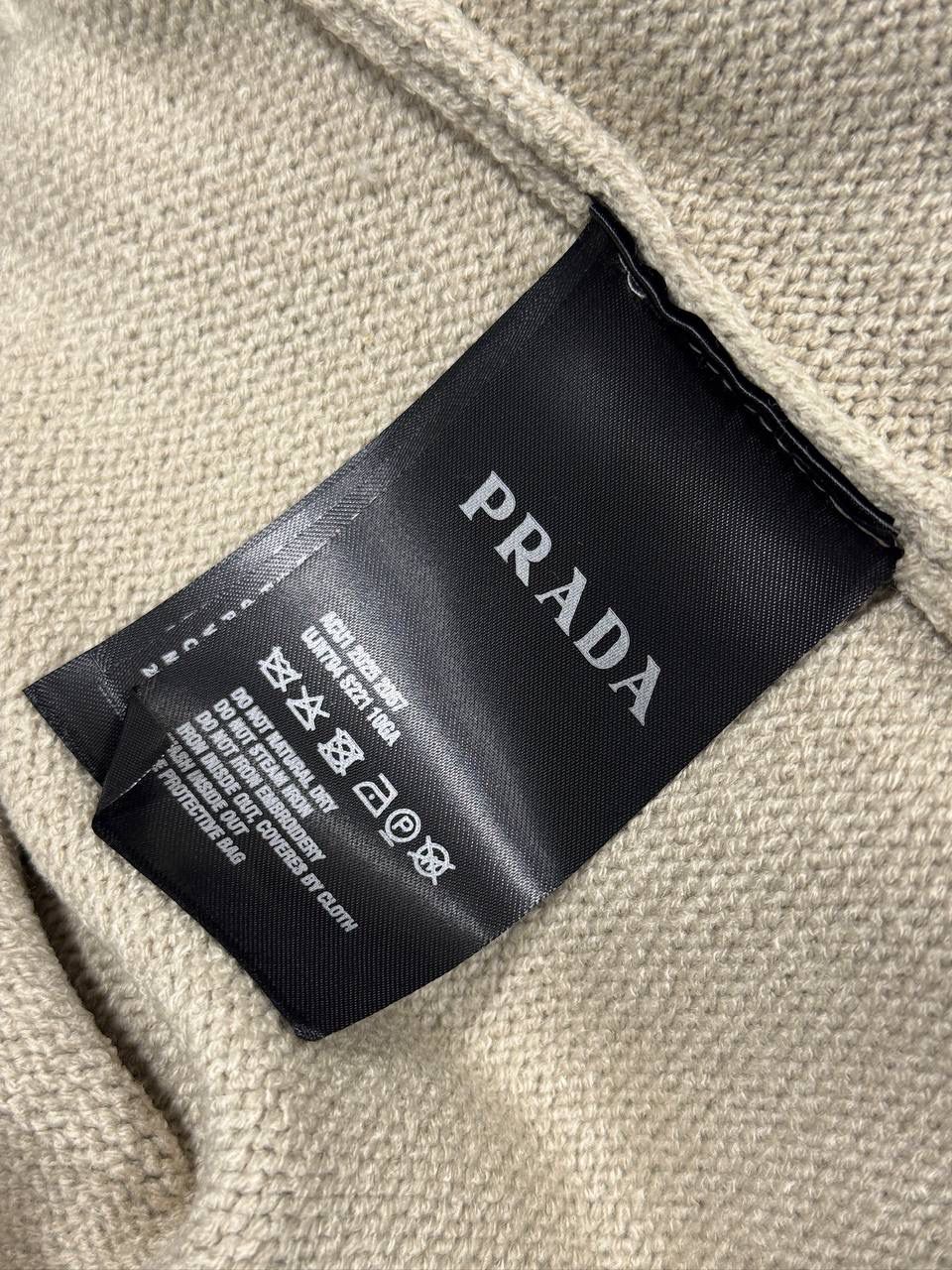 Brown Prada triangle logo tone crew-neck sweater - Image 4