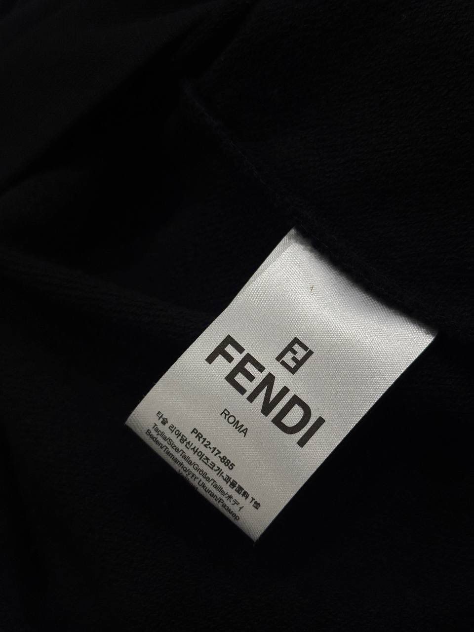 Black Fendi FF logo patch crew-neck cotton sweatchirt - Image 5