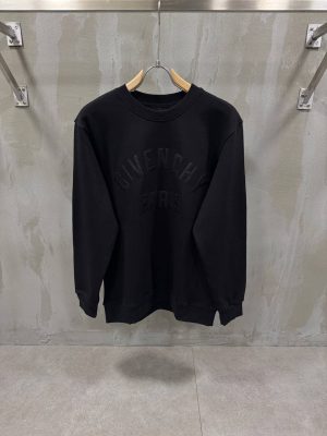 Black Givenchy Ivory logo embroidered cotton sweater