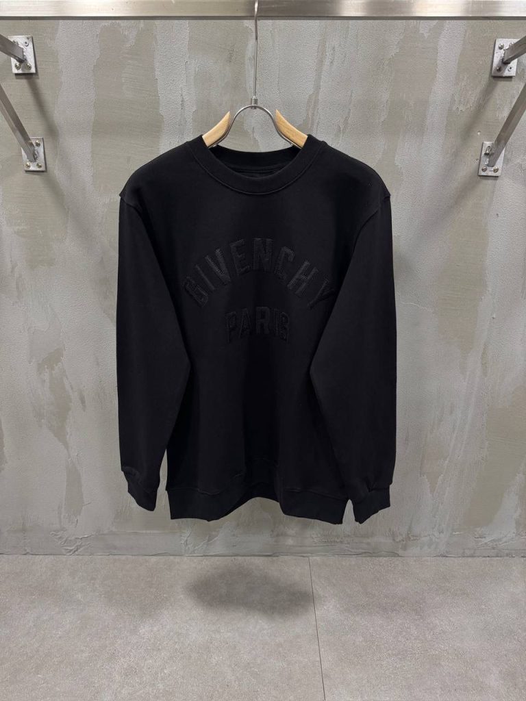 Black Givenchy Ivory logo embroidered cotton sweater
