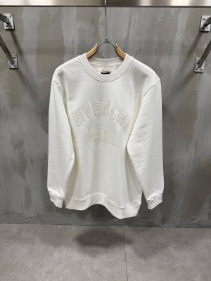 White Givenchy Ivory logo embroidered cotton sweater