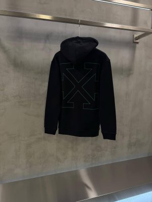 Black Off-white outline arrow skate hoodie