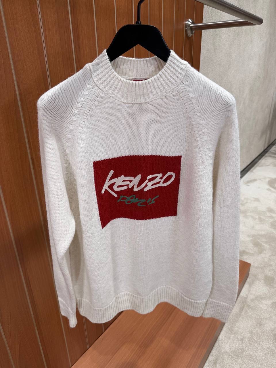 White Kenzo Paris logo print crew-neck sweater - Image 2