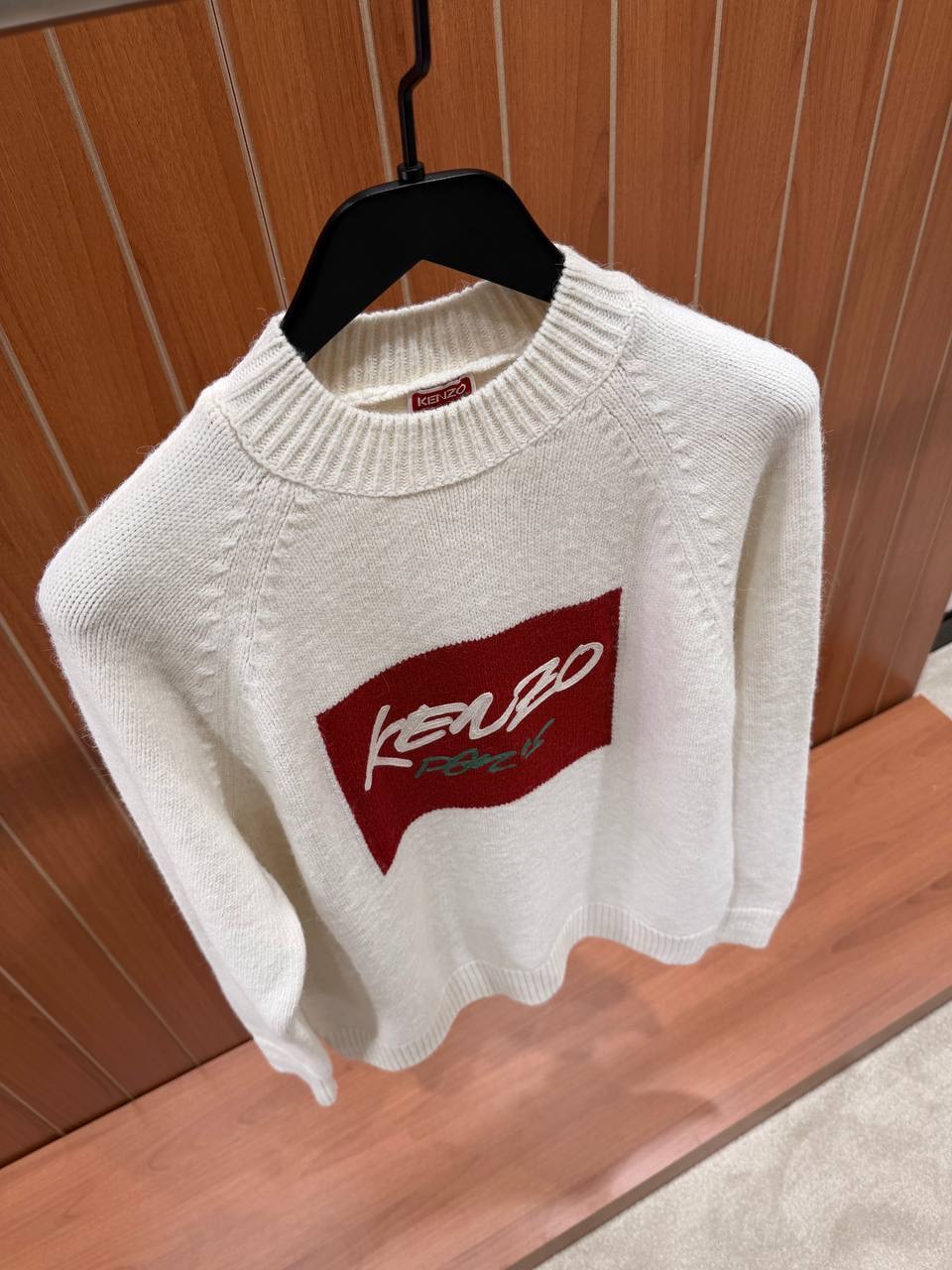 White Kenzo Paris logo print crew-neck sweater - Image 3