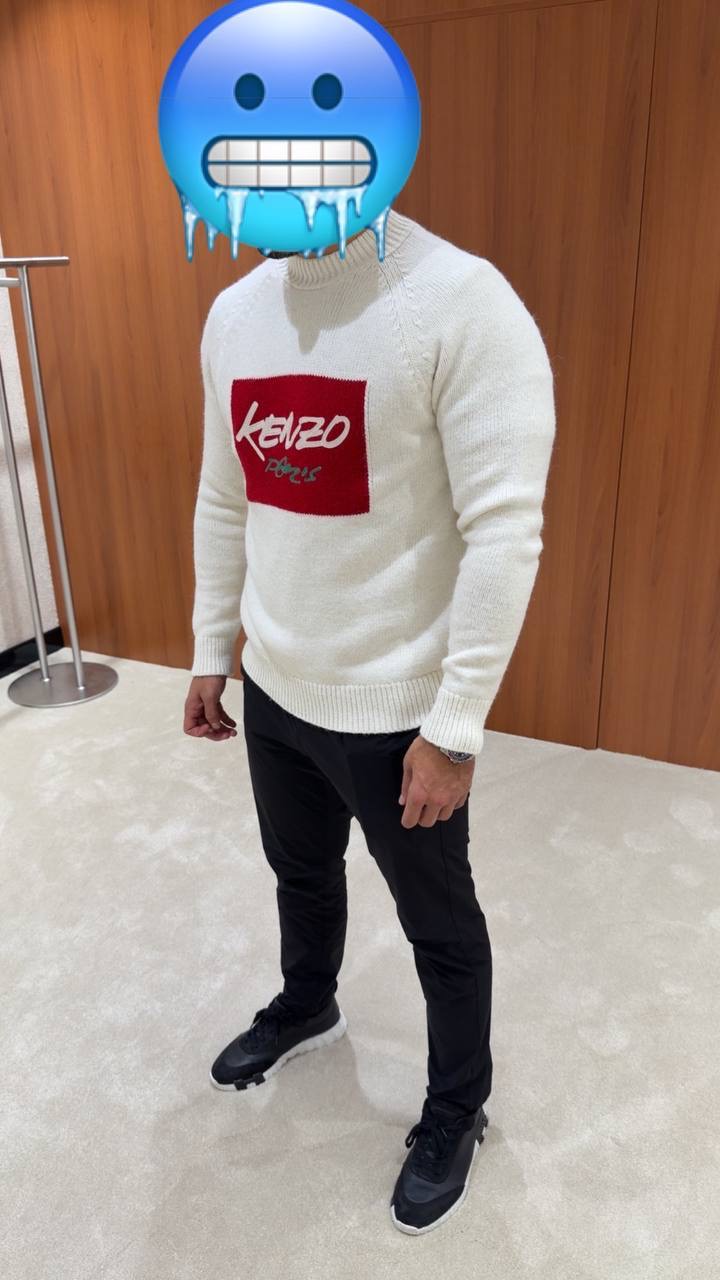 White Kenzo Paris logo print crew-neck sweater - Image 6