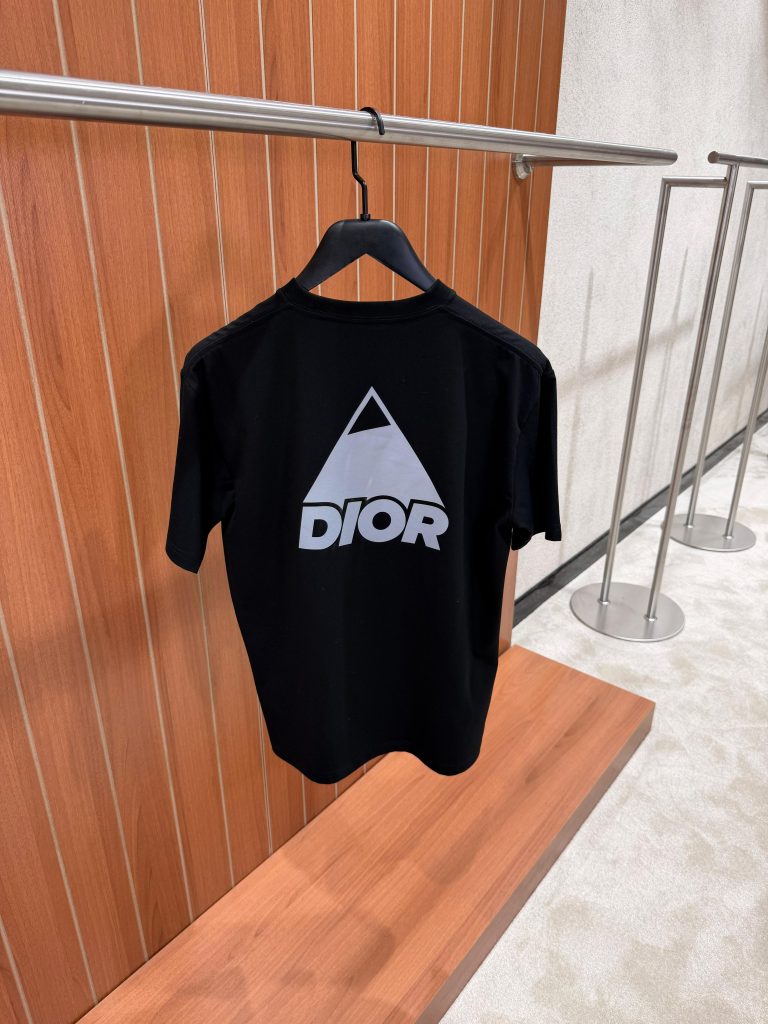 Black Dior and Descente Relaxed Fit cotton jersey tee