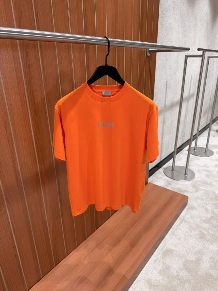 Orange Dior and Descente Relaxed Fit cotton jersey tee
