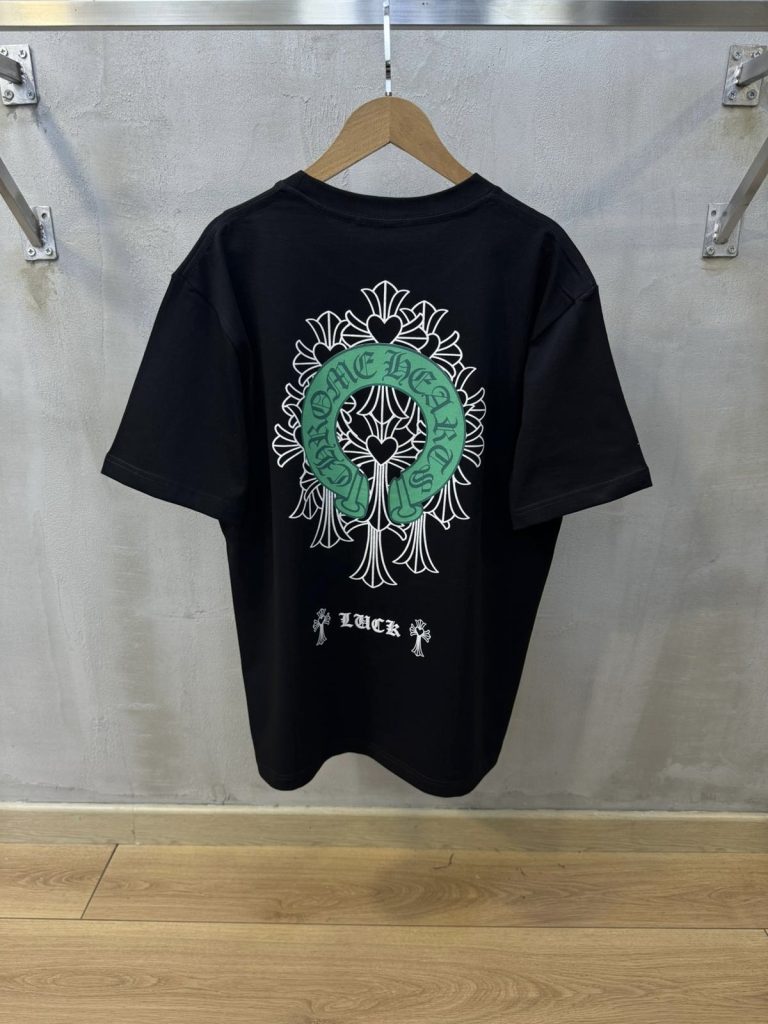Black chrome hearts luck cotton tee