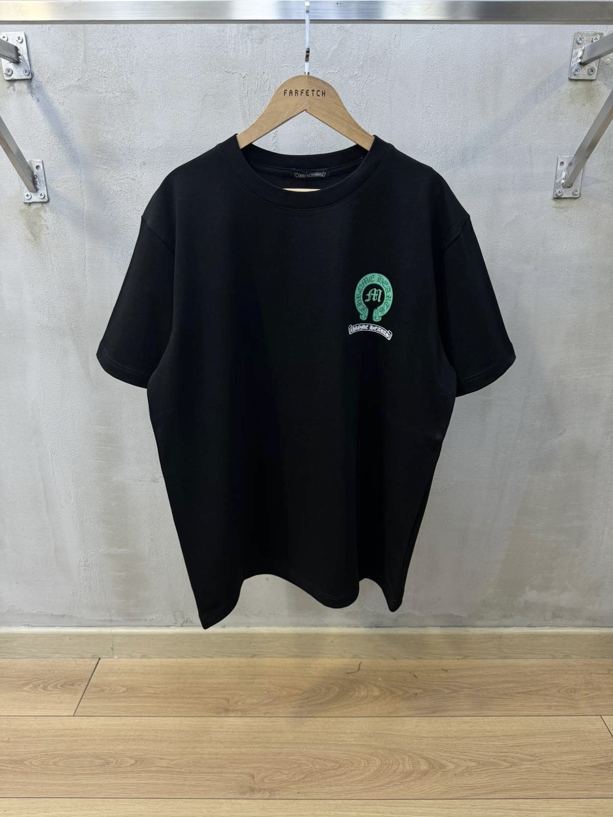 Black chrome hearts luck cotton tee - Image 3