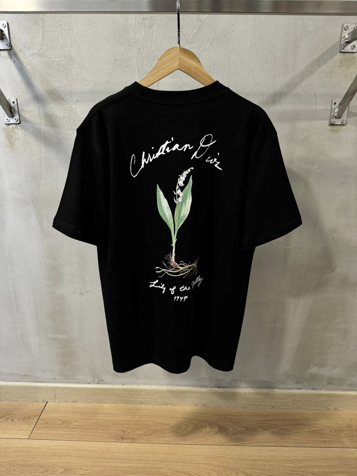 Black CD handwritten relaxed cotton tee