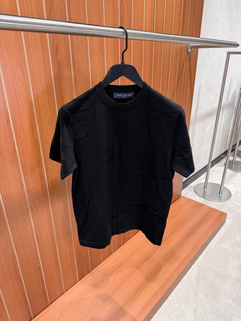 Black LV Monogram short-sleeved crewneck cotton tee