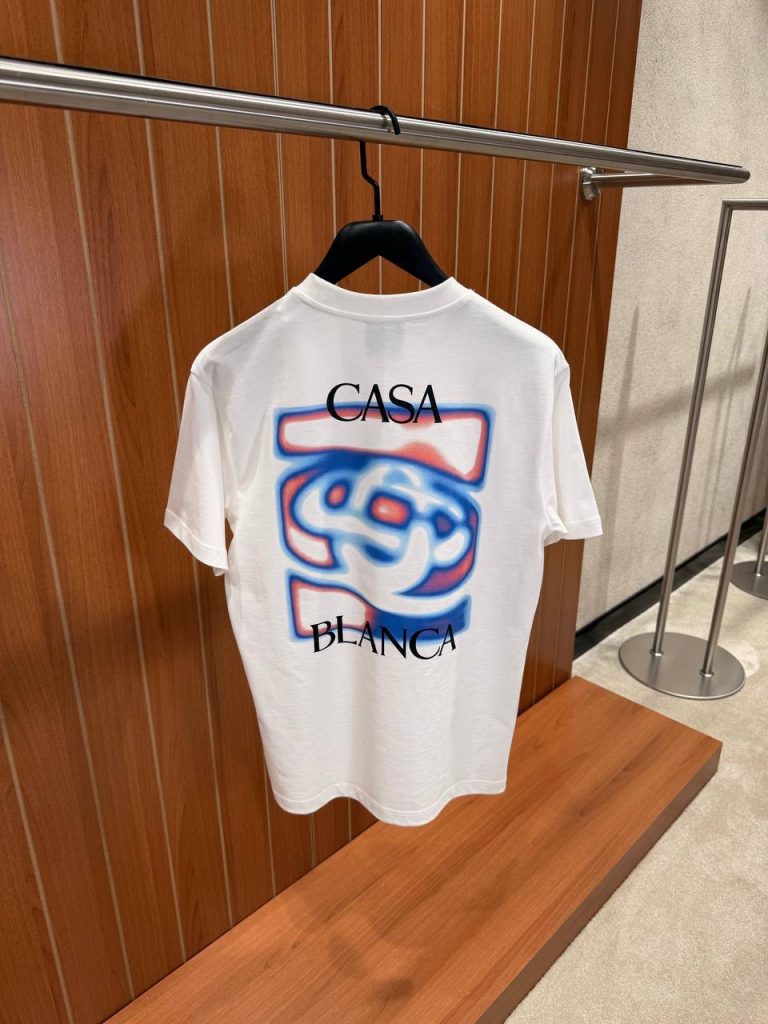 White Casablanca heat map logo cotton tee