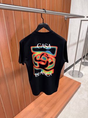 Black Casablanca heat map logo cotton tee