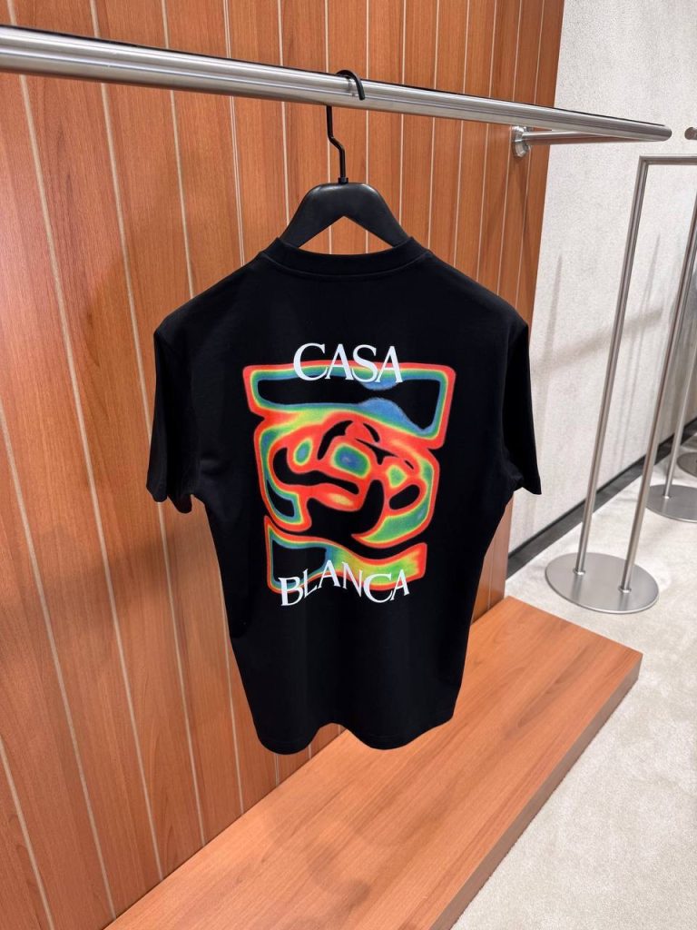 Black Casablanca heat map logo cotton tee