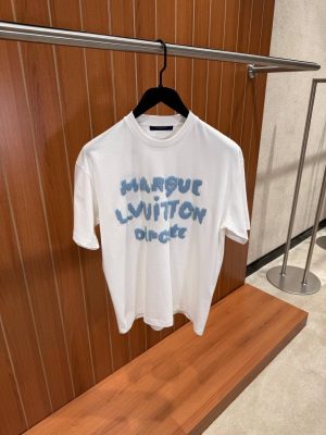 Black LV Monogram short-sleeved crewneck cotton tee